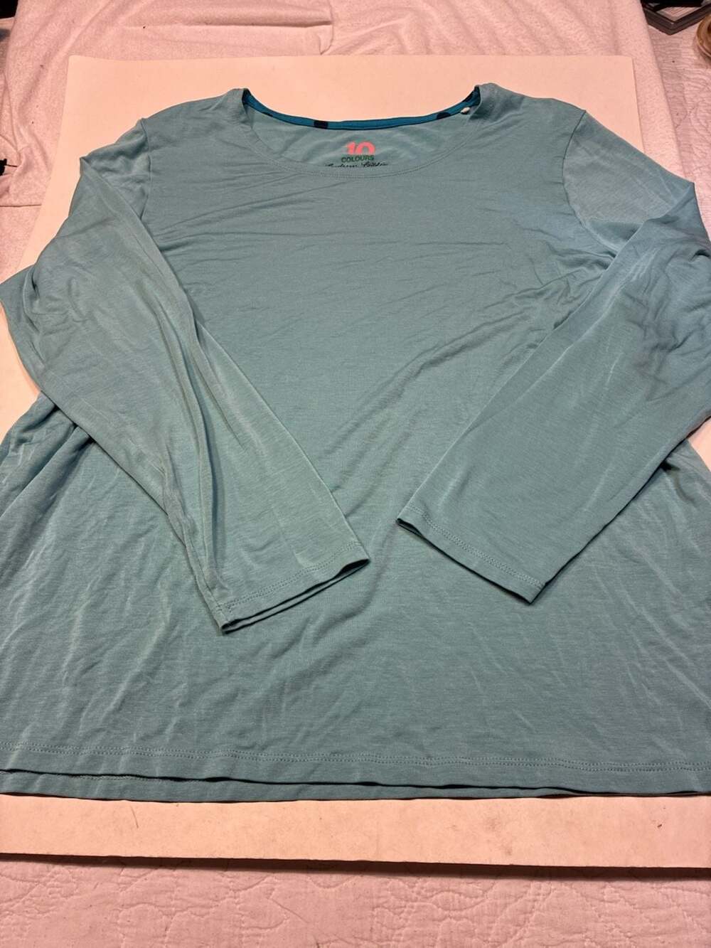 Gudrun Sjoden Long Sleeve T-Shirt Size XL Blue Cotton Crewneck